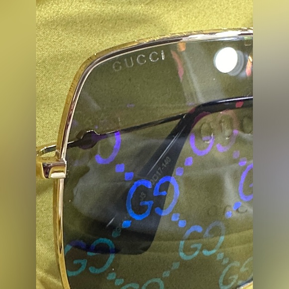 GUCCI SUPREME GG04145 UNISEX SQUARE GG PRINT MONOGRAM MIRROR SUNGLASSES - Picture 8 of 17